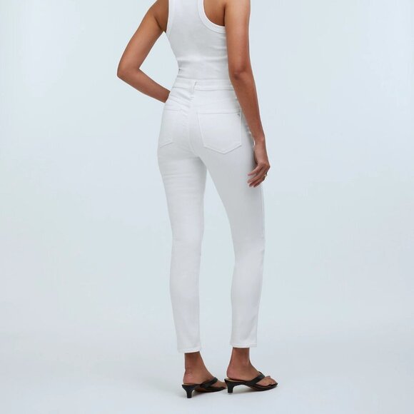 Madewell Plus Stovepipe High Rise Slim Straight Leg Jeans White Size 33 - Picture 2 of 10